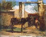 Camille Pissarro Farm before the donkey oil painting picture wholesale